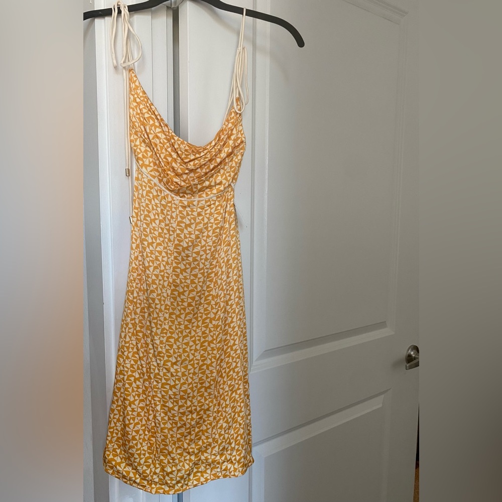 free people adjustable strap dress in yellow / size medium / brand new with tag